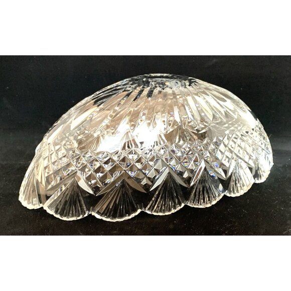 Waterford Crystal Bowl Emily Oval Scalloped Edge Diamond Cut 11" Long 5.25' Wide - Picture 6 of 9